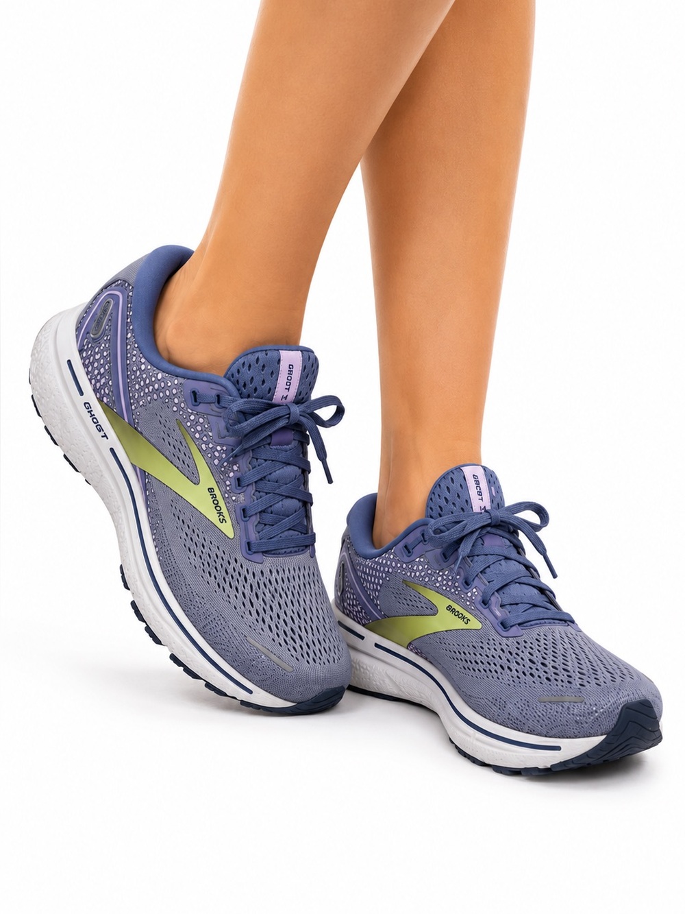 Brooks Ghost 14 Women's Running Shoes Purple Impression & Dutch Lime Size 9.5 M